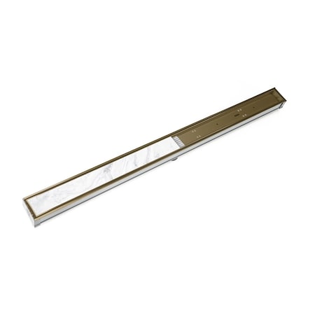Infinity Drain 48" S-PVC Series Complete Kit with Tile Insert Frame in Satin Bronze STIF_6548_SB